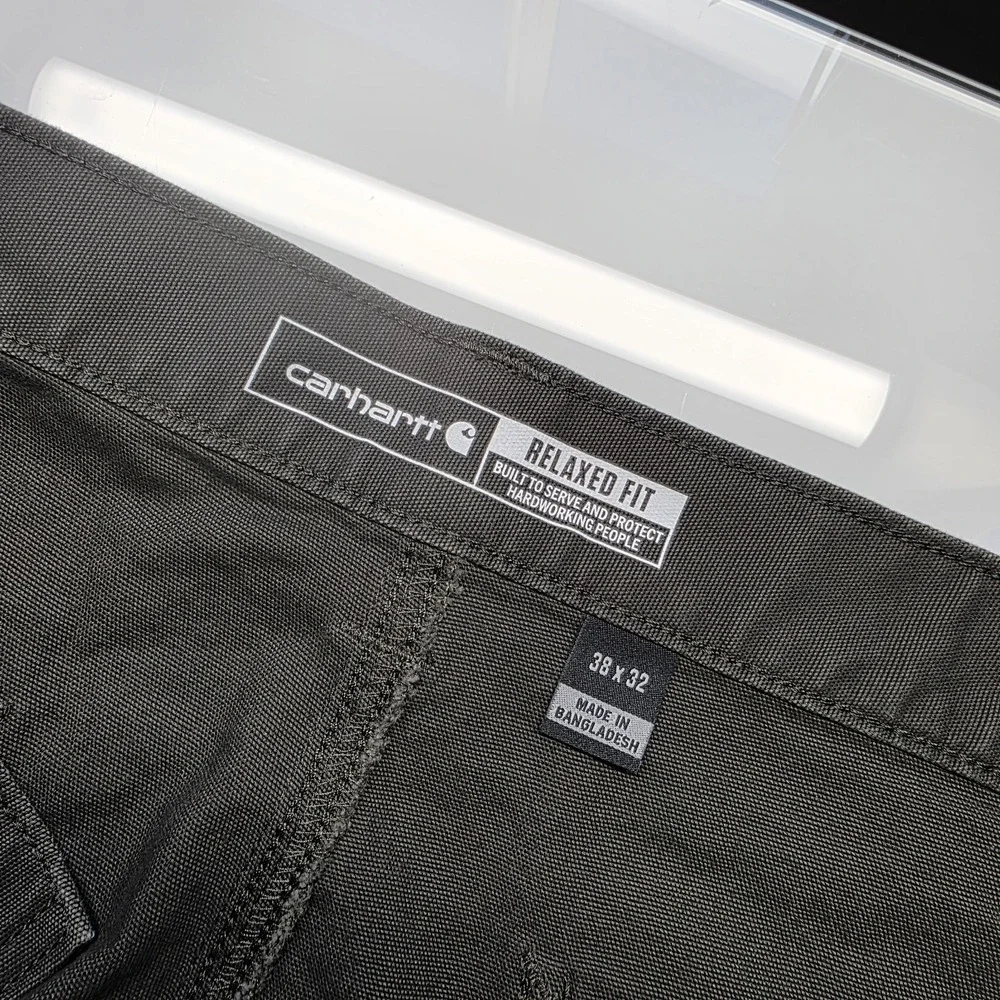 Carhartt Rugged Flex Relaxed Fit Canvas Work Pants Gray Men's 38x32 BN2291